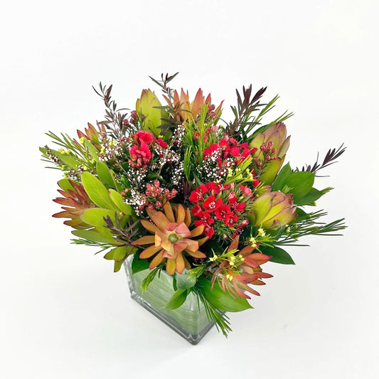 Florist choice Native Flowers + Glass Vase - Office Flower