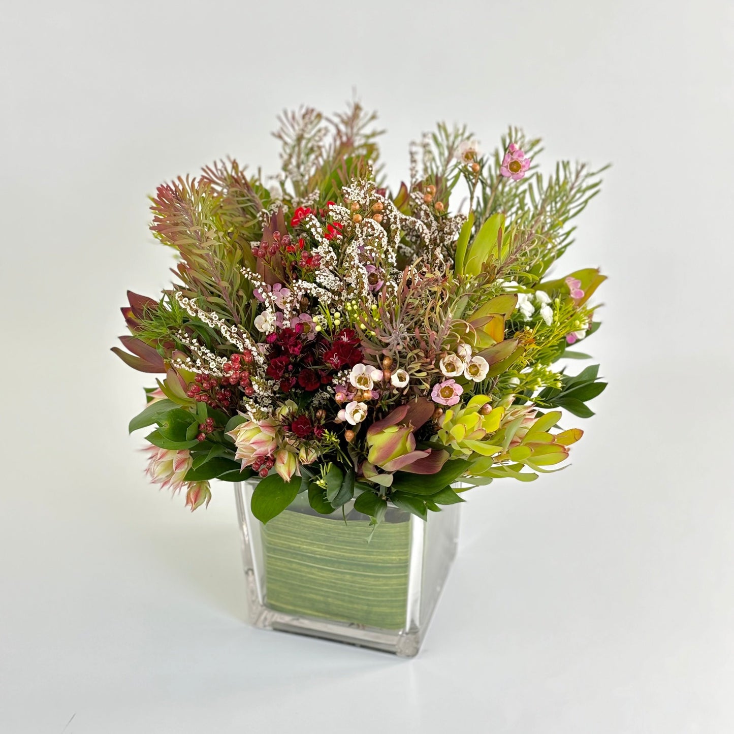 Florist choice Native Flowers + Glass Vase - Office Flower