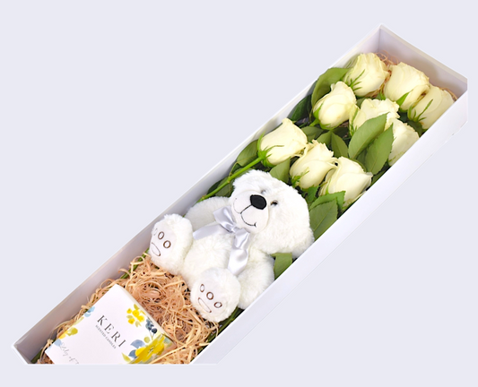 White Roses Gift Box - Rose Delivery