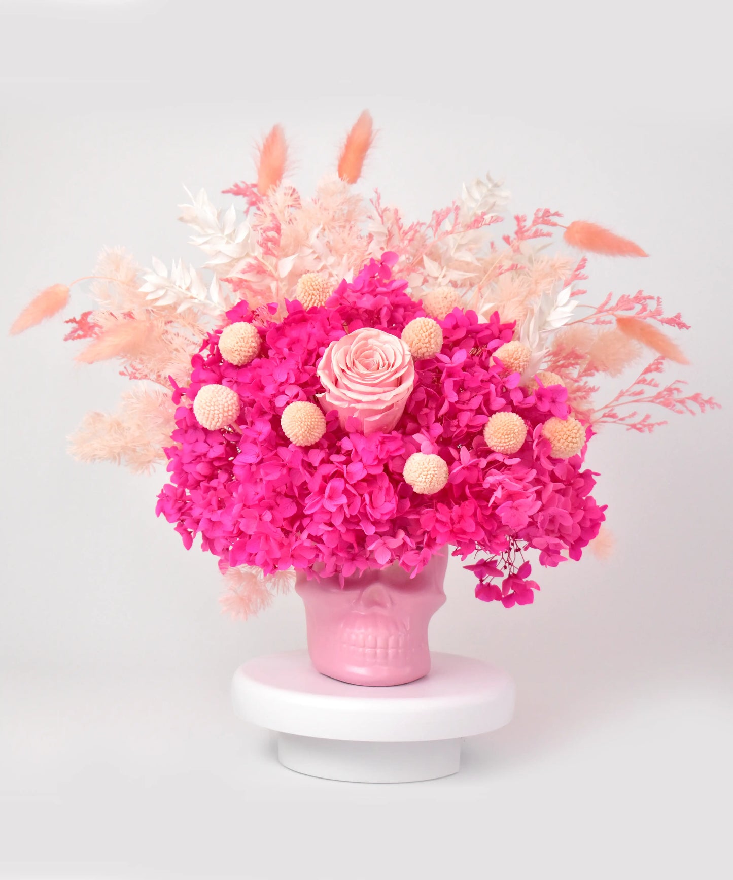 Pink Skull- Pink Dried Flower Arrangement - Office Flower