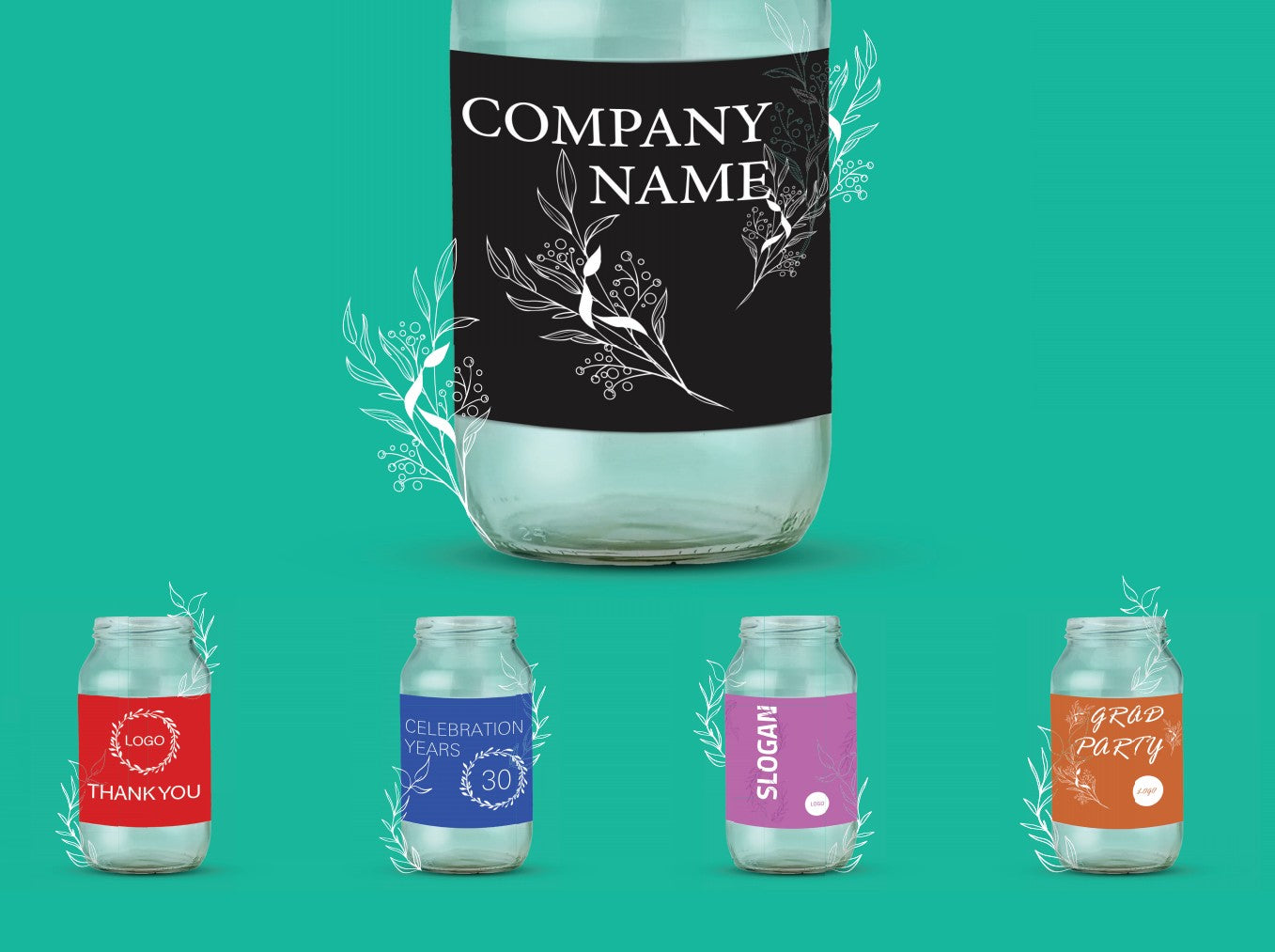 Flower jar personalised 