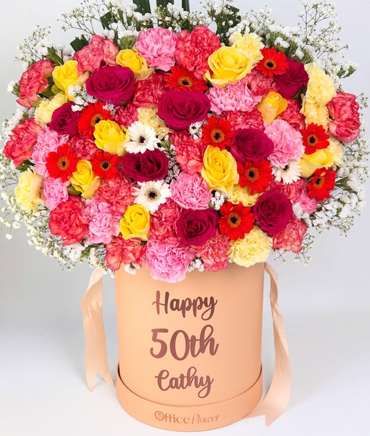 Bold color flower box 