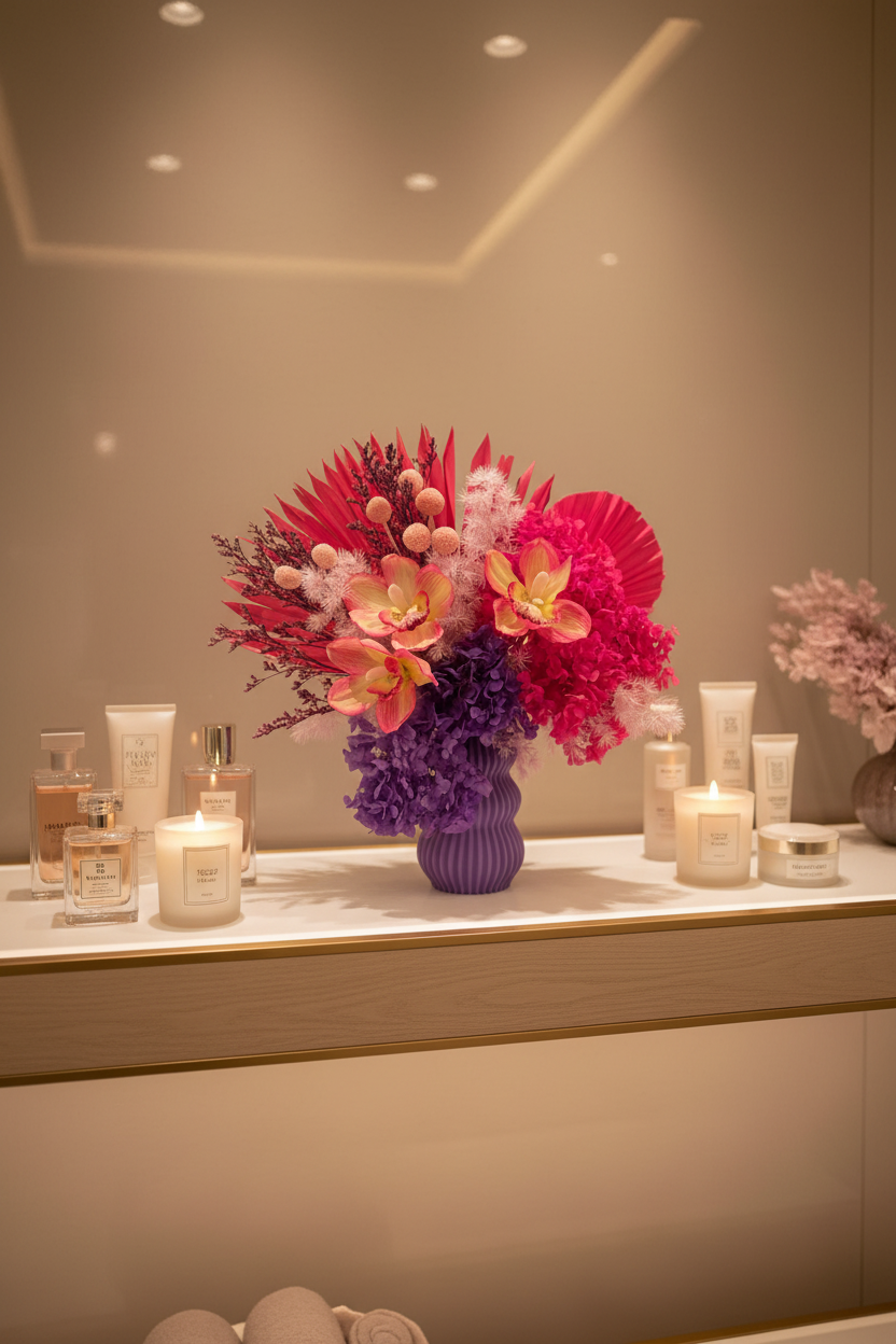 Dried flower arrangement decor for shop 