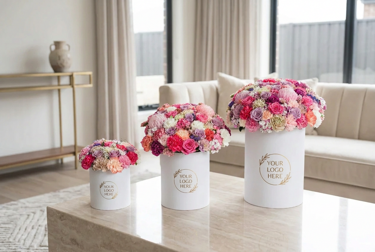 flower box with logo