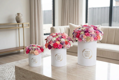 flower box with logo