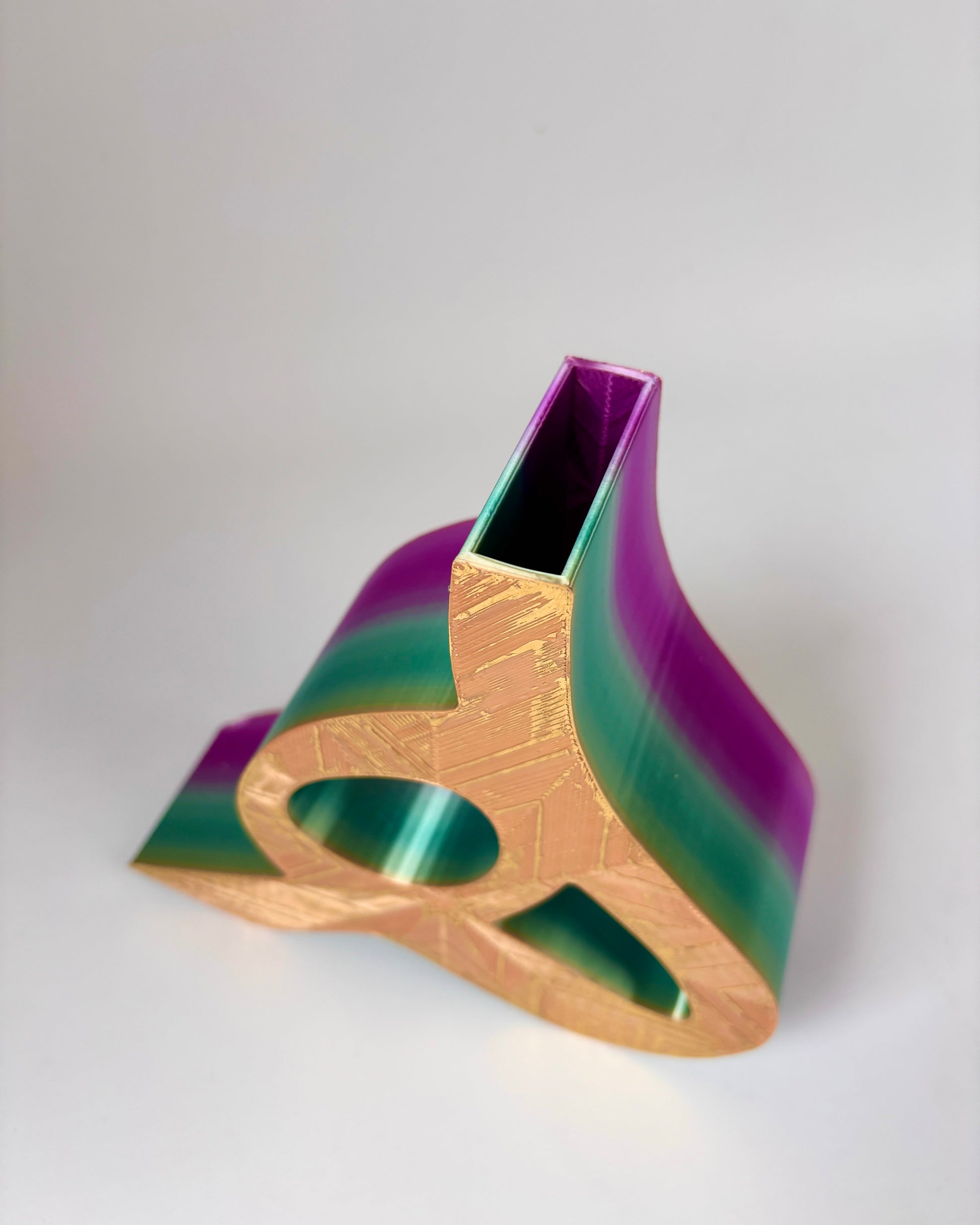 Persian-inspired Heh sculptural vase with unique hand-painted gold finish