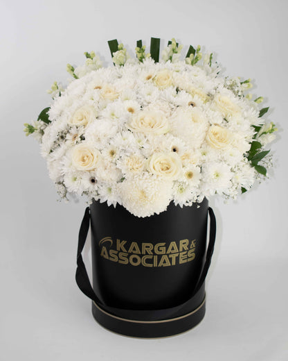 White Flower Arrangement in box