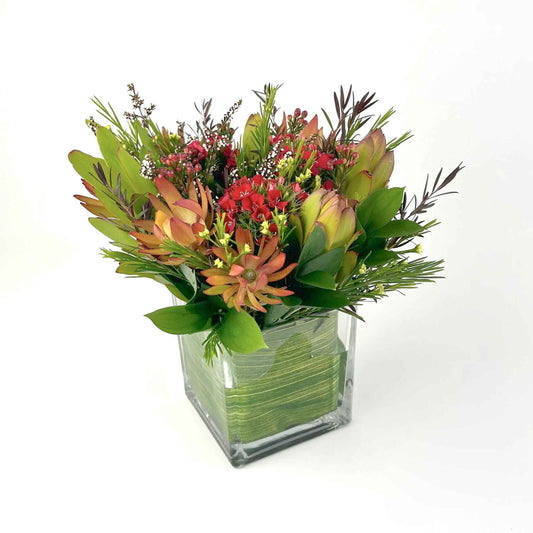 Florist choice Native Flowers + Glass Vase - Office Flower