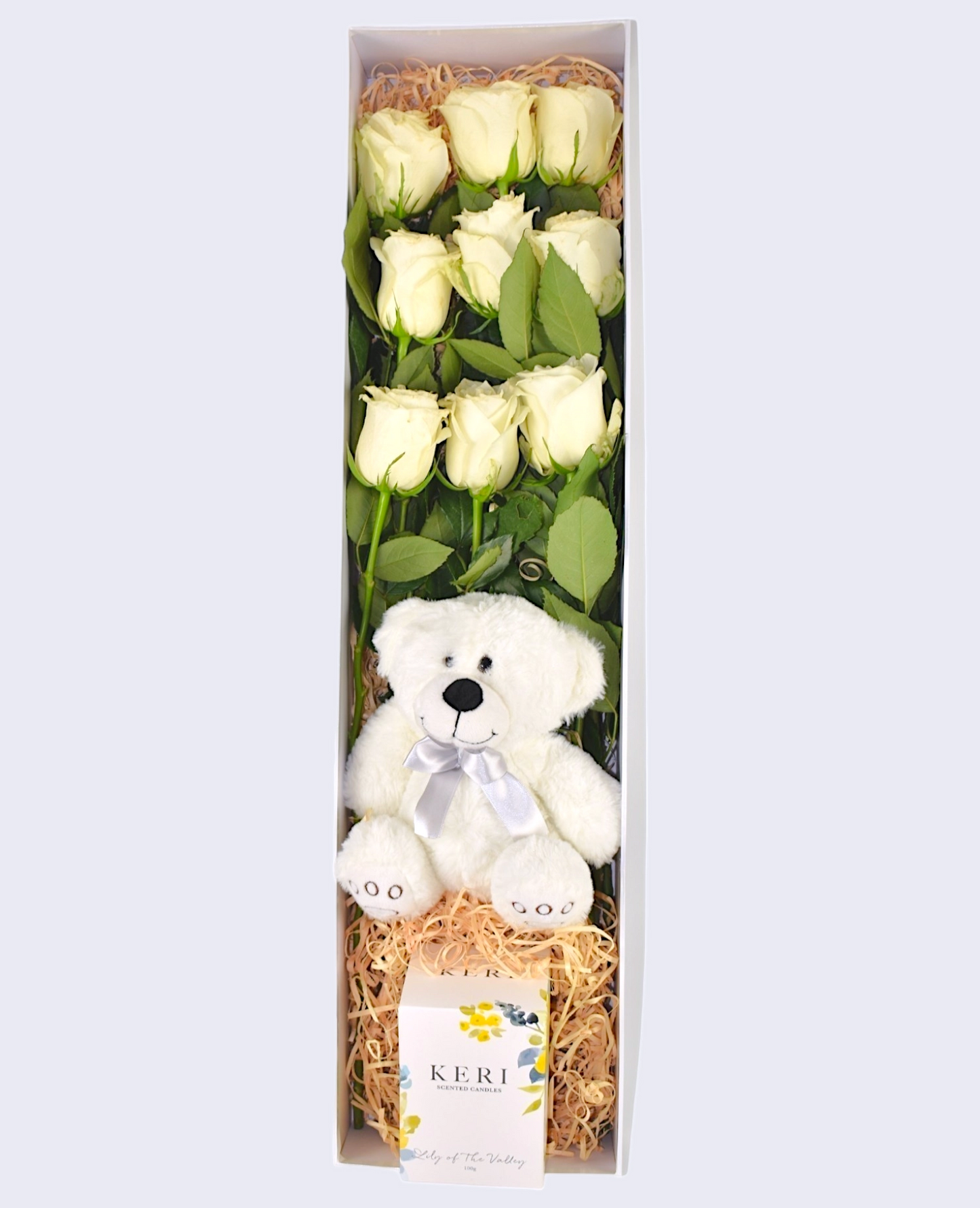 White roses romantic gift