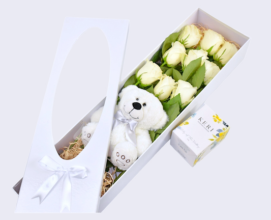 White roses gift