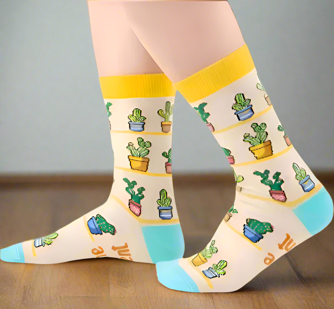 Pair Whimsy Garden Polyester Socks