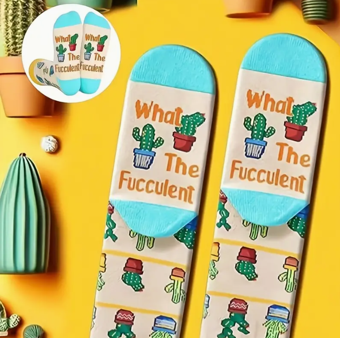 Succulent & Cactus Pattern socks