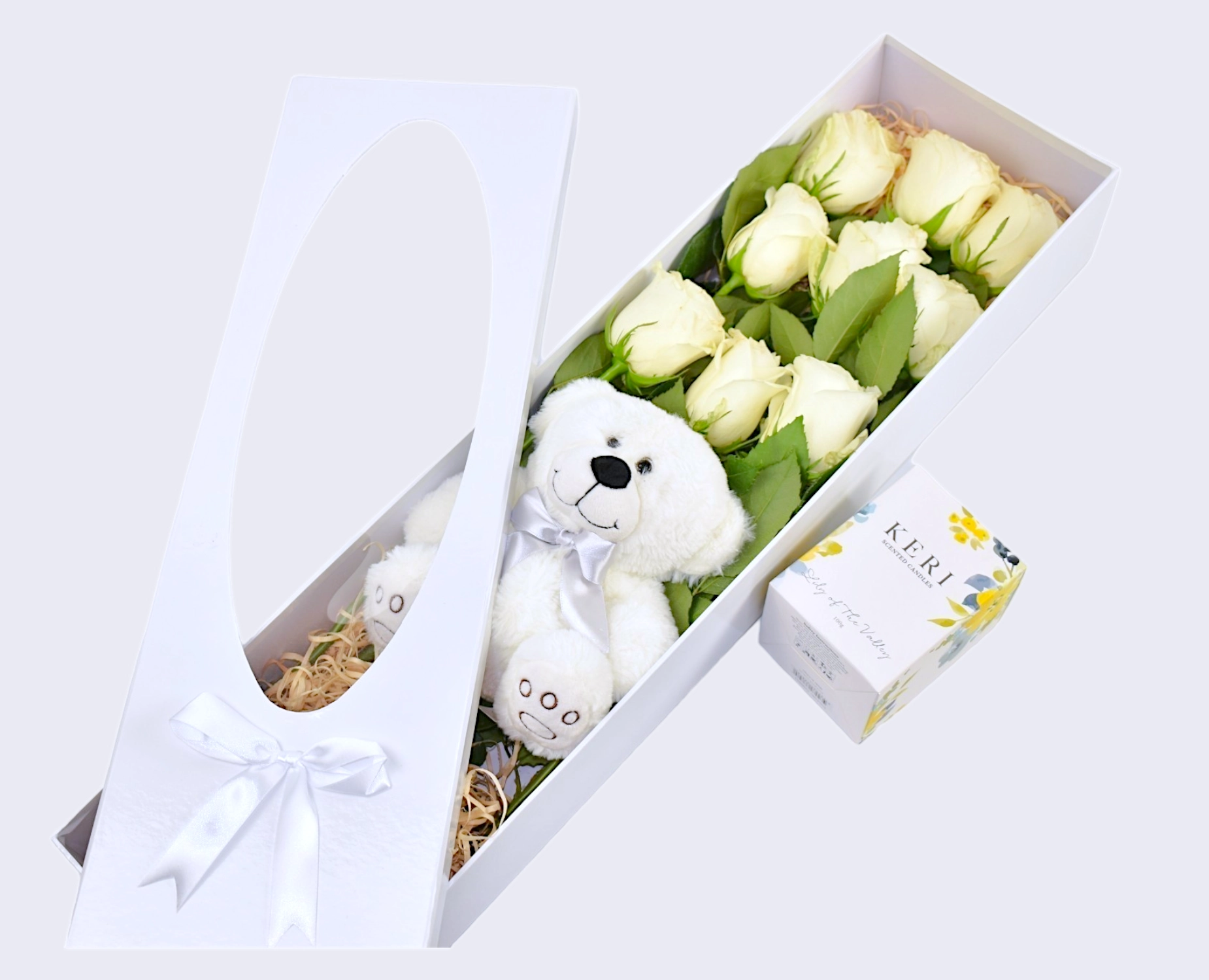 White Rose and a teddy bear