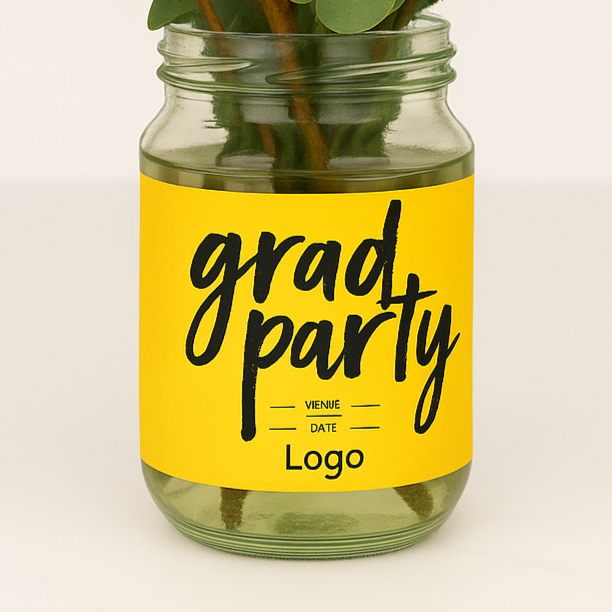 custom jar with printed logo