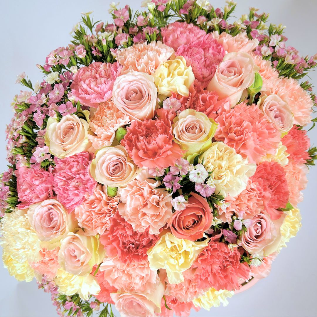 Boxed arrangements with pink flowers