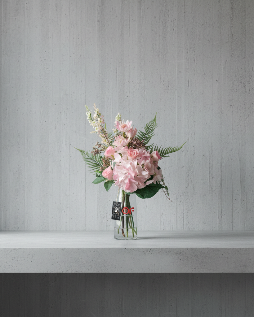 Artificial flowers in pink 