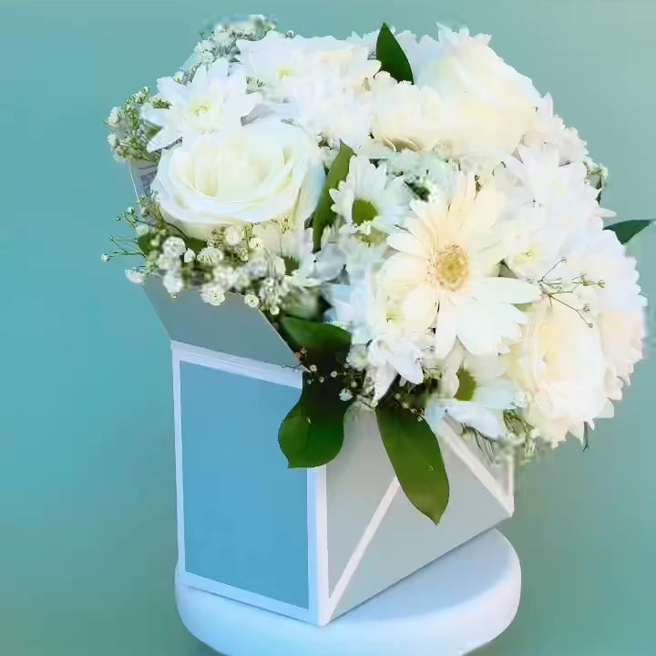 White flowers in envelope 