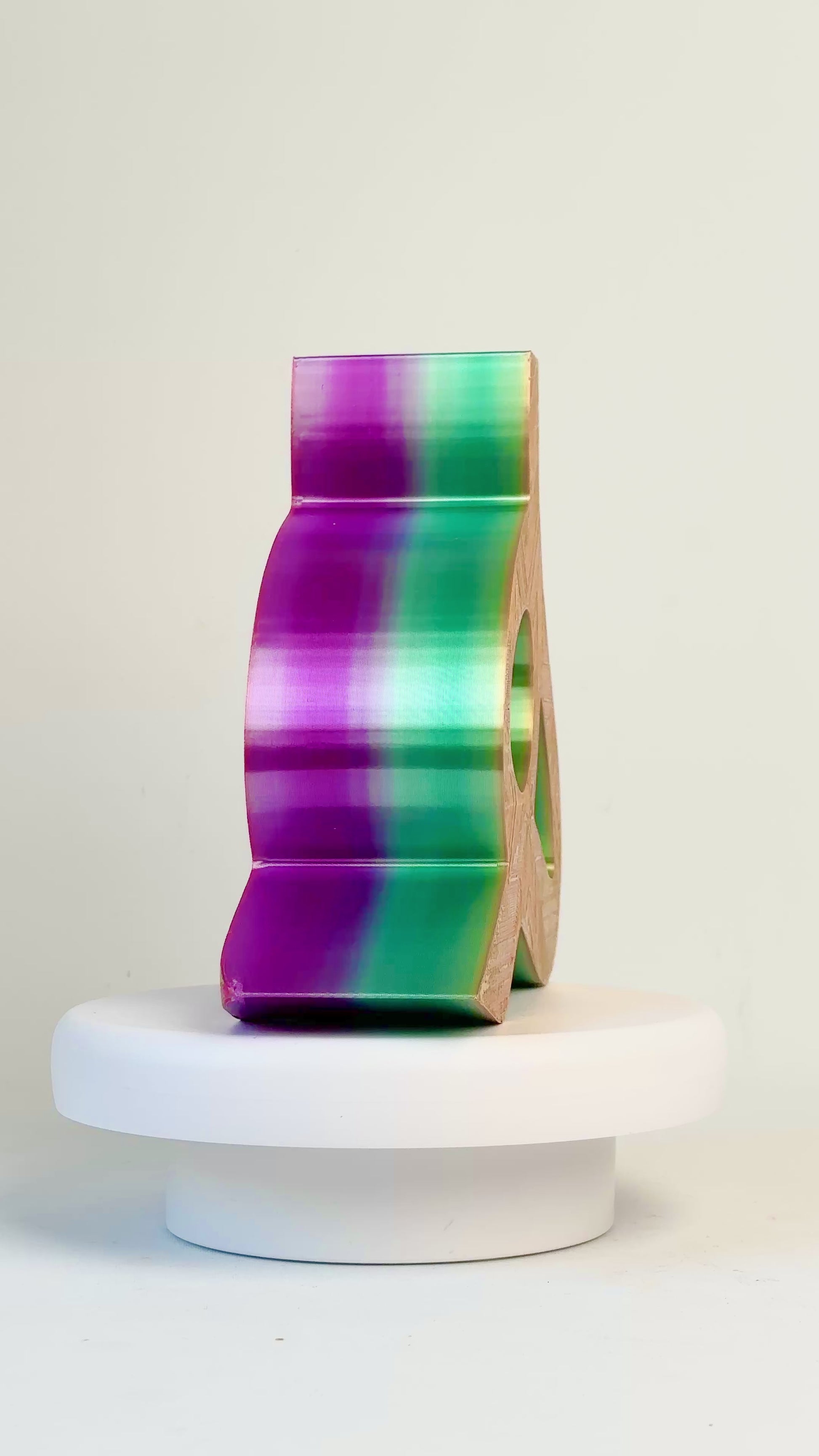 Hand-painted gold sculptural vase inspired by Persian-Arabic letter H