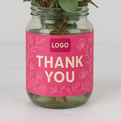 Flower pot with personalised logo 
