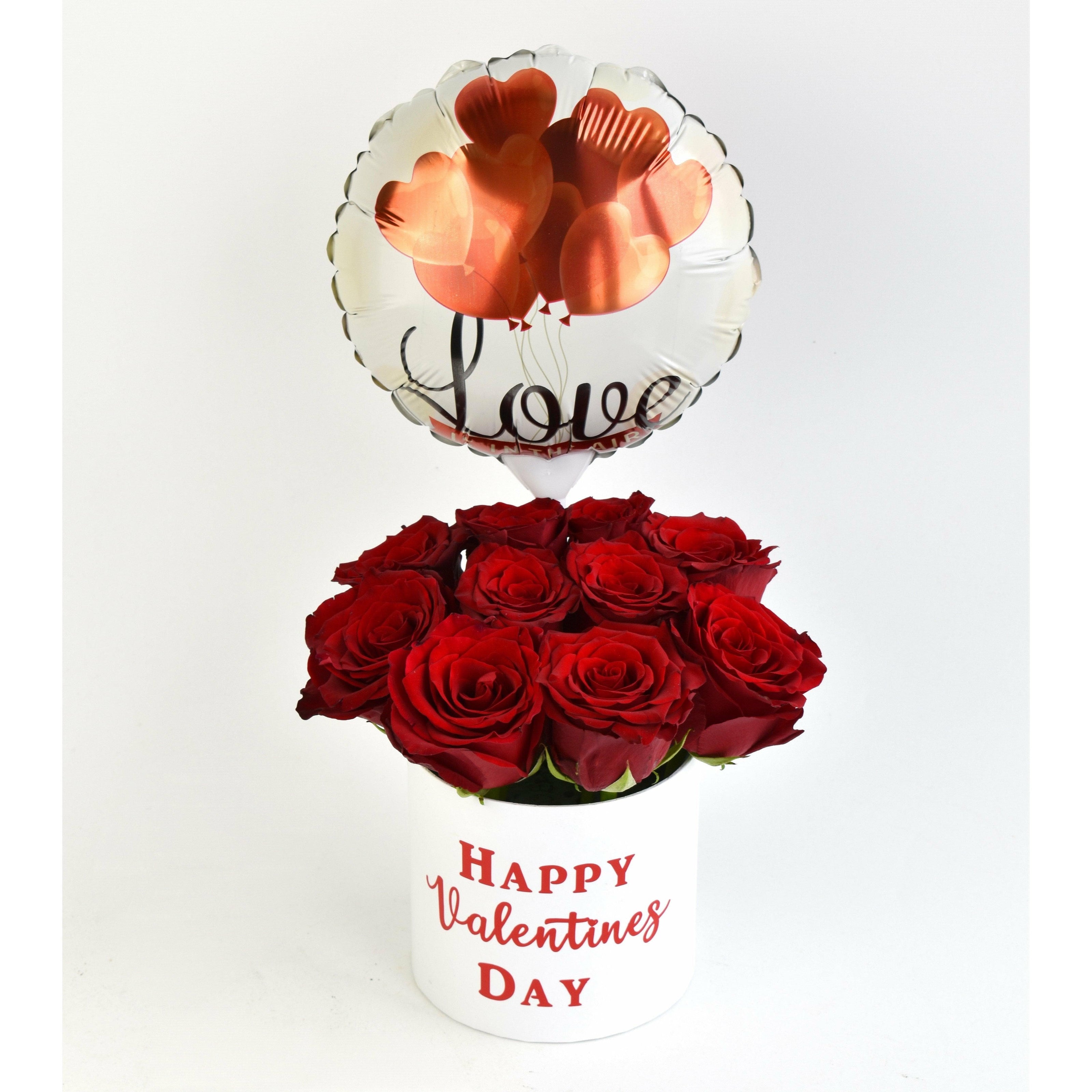 Valentines DAY Rose Box with balloon