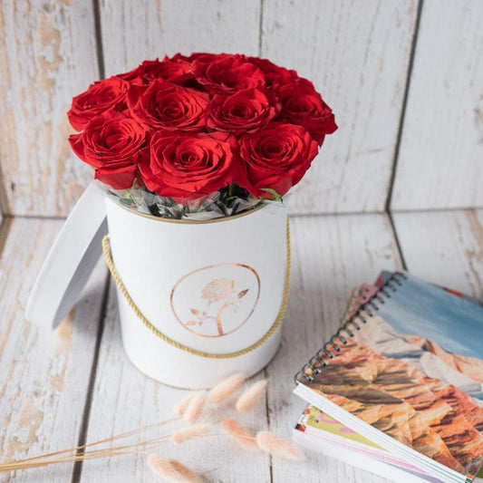 fresh-cut red roses 