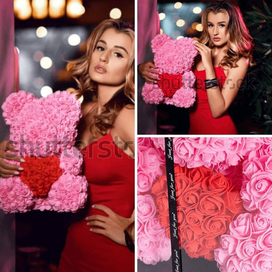 Large Rose Bear - Office Flower